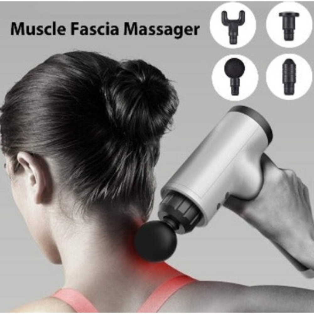 DMES‎ Massage Gun w Four Specialty Massage Heads Percussion Massager NIB
